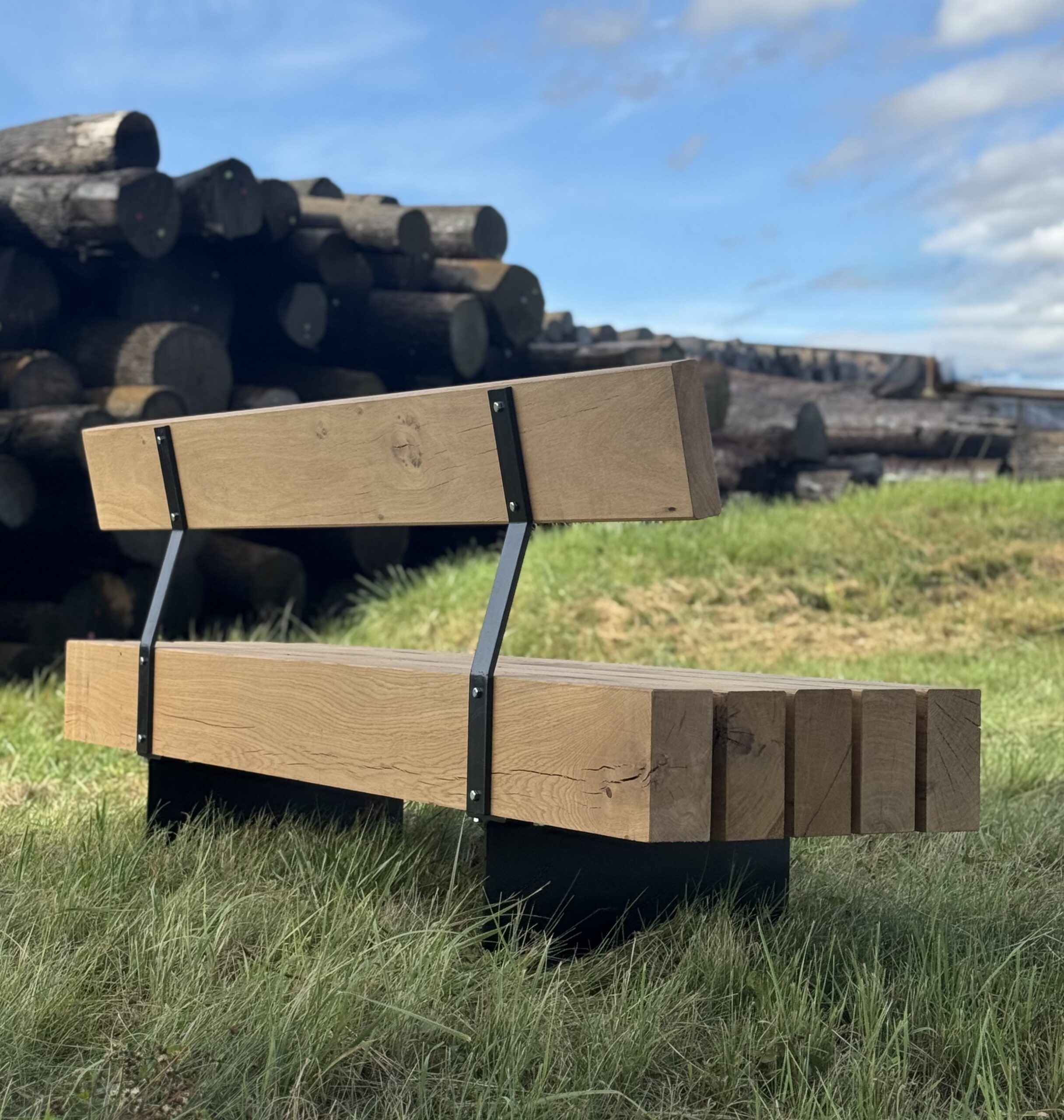 Banc ETIOAK en chêne massif de dos